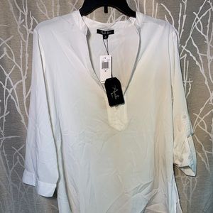 Antilia Femme V-Neck White Classic Top